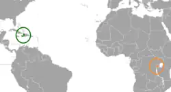 Lage von Haiti und Ruanda