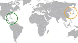 Lage von Haiti und Südkorea