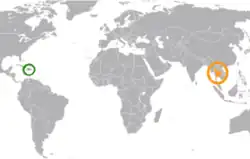 Lage von Haiti und Thailand