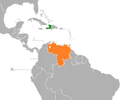 Lage von Haiti und Venezuela