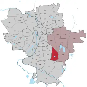 Lage des Stadtteils Dieselstraße (Halle) in Halle (Saale) (anklickbare Karte)