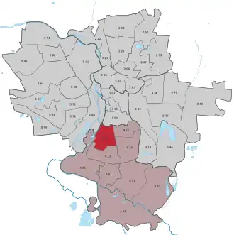 Lage des Stadtteils Gesundbrunnen (Halle) in Halle (Saale) (anklickbare Karte)