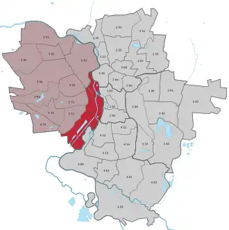 Lage des Stadtteils Saaleaue in Halle (Saale) (anklickbare Karte)