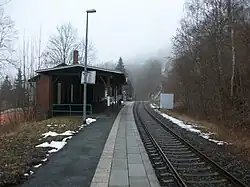 Haltepunkt Annaberg-Buchholz Mitte, Richtung Annaberg unt Bf (2016)