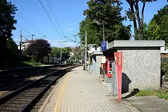 Blick auf die Haltestelle von Bahnsteig 1