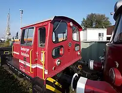 Führerhaus einer Kleinlok, Außenansicht