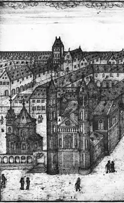 Peter Hamman, Dom und Johanneskirche (links) von Osten, 1690