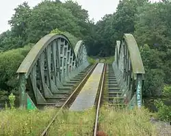 Eisenbahnbrücke der Bahnstrecke Bremervörde–Osterholz-Scharmbeck über die Hamme zwischen Weyermoor und Melchers Hütte