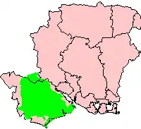 Lage des Nationalparks New Forest im Vergleich zur Grafschaft Hampshire