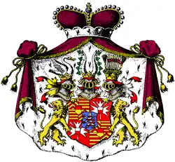 Zackenleisten und Diamanten, um 1850 (2.,3., um ein Herzschild; Hanau-Schaumburg)