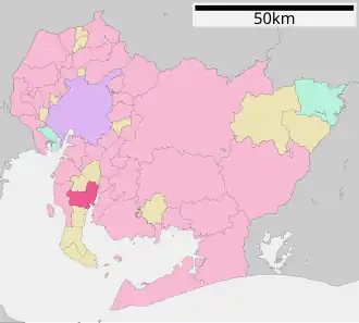Lage Handas in der Präfektur