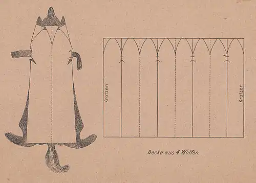 Deckenverarbeitung aus vier Wölfen (Arbeitsskizze, 1895)