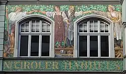 Entwurf Fassadenmosaik Allegorie von Handel und Gewerbe, Handelskammer Innsbruck[7][8]