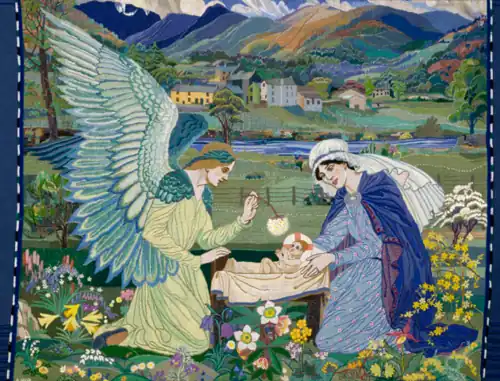 Geburt Christi, Stickarbeit, 1945[24]