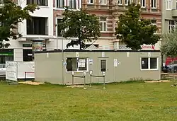 Teststation auf dem Weißekreuzplatz in Hannover, 2021