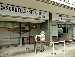 Schnelltestzentrum in Hannover, 2021