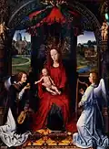 Hans Memling: Thronende Madonna mit Kind und zwei Engeln (ca. 1490)