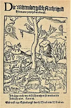 Hans Sachs: Die Wittenbergisch Nachtigall, 1523, Titel und Text