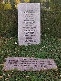 Hans W. Maier (1882–1945), Psychiater, Gerhard Maier-Meierhofer (1910–1988) Psychiater. Grab, Friedhof Rehalp, Zürich.