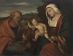 Hans von Marées Madonna mit dem heiligen Petrus und einem Stifter (nach Palma Vecchio), 1865