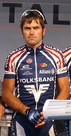 Harald Morscher als Fahrer des Team Volksbank im August 2007