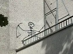 Totentanz, Turnhalle Rämibühl, Treppenaufgang