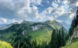 Kesselwand (rechts der Bildmitte) von Süden