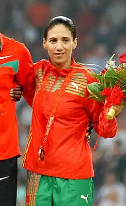 Hasna Benhassi, dreifache Silbermedaillengewinnerin (OS 2004, WM 2005, WM 2007) – Rang vier in 2:00,06&nbsp;min