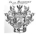 Gemehrtes Wappen der Grafen von Hasslingen (preußisches Diplom 1763)
