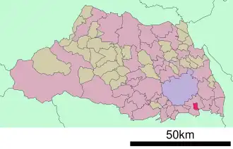 Lage Hatogayas in der Präfektur