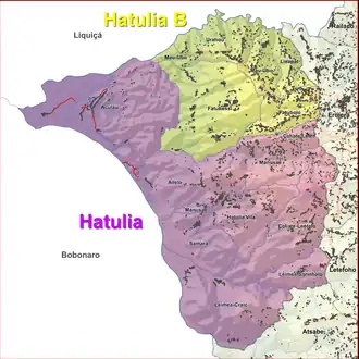 Hatulia B als Teil von Hatulia in der Gemeinde Ermera