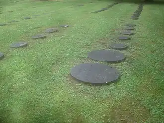 Gedenkplattenfeld, vorn rechts: 2 Gedenkplatten für mehrere Personen.