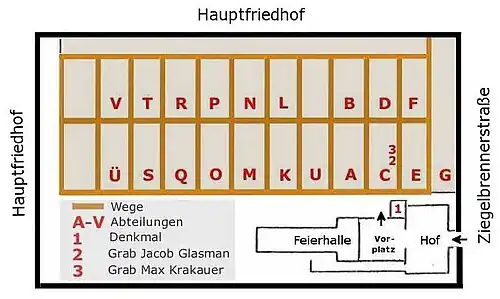 Israelitischer Friedhof, Schemaplan, 2017.