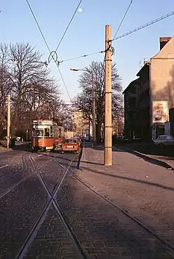 Hauptstraße in Rummelsburg mit Gotha-Großraumwagen, 1991