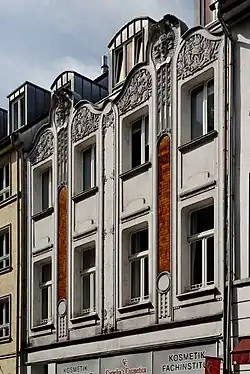 Jugendstilfassade, Hohe Straße 51, Düsseldorf-Carlstadt