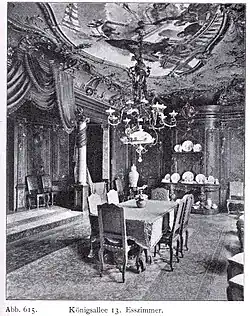 Haus Königsallee&nbsp;13, Esszimmer mit Deckengemälde von Hermann Emil Pohle