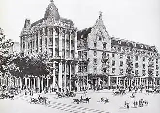 Geschäftshaus Mercatorium, erbaut 1904 und Hotel Pelikan