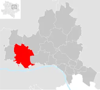 Lage der Gemeinde Hausleiten im Bezirk Korneuburg (anklickbare Karte)