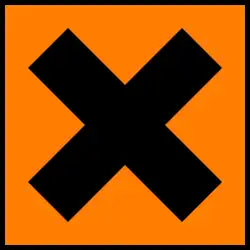 Chemie: Andreas­kreuz als Gefahren­symbol.