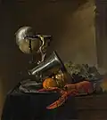 Stilleben mit Nautiluspokal und Hummer, sign. & dat. 1634, Öl auf Leinwand, 61 × 55 cm, Staatsgalerie, Stuttgart