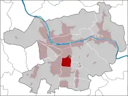 Lage des Stadtteils Südstadt in Heidelberg