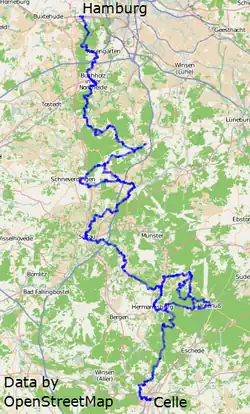 Karte des Wanderweges