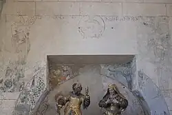 Christuskopf, heiliger Benedikt und heiliger Bernhard