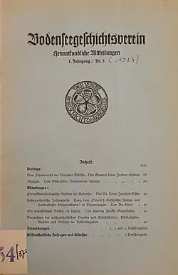 Heimatkundliche Mitteilungen des Vereins für Geschichte des Bodensees und seiner Umgebung, 1. Jahrgang (1937), Heft 3