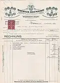 Rechnung über den Verkauf einer Heinicke Violine von 1931