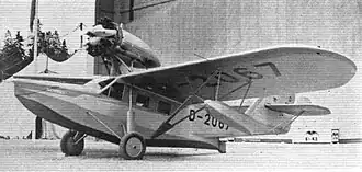 HE&nbsp;57 „Heron“, ausgestellt auf der Stockholm International Aero Show 1931.