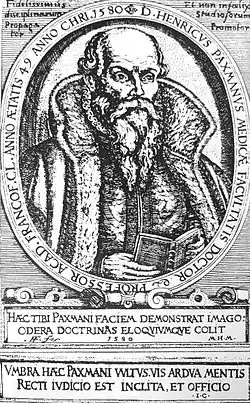 Heinrich Paxmann, Mediziner und Professor der Moral (1580)