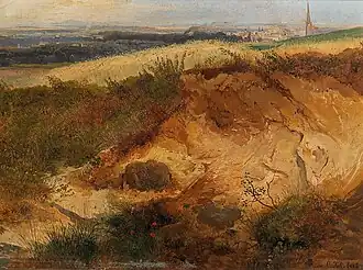 Die Türkenschanze auf einem Gemälde von Heinrich Carl Schubert (1847)