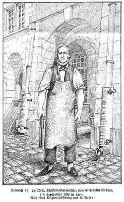 Heinrich Philipp Loesch (1826–1896) Schweizer Schuhmachermeister und Brunnen-Stifter.