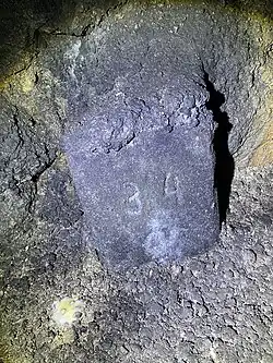 Original Hektometerstein bei KM 3,4